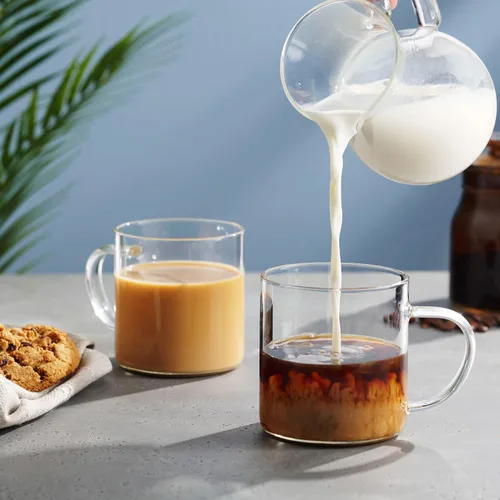 Vista 2 de Juego de tazas de café de vidrio - 14oz, juego de 4