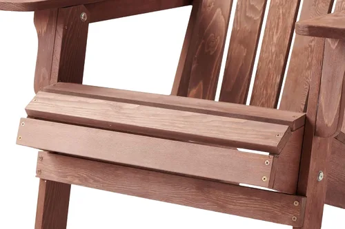 Vista 7 de Oversize Wooden Outdoor Folding Adirondack Chair – Pre-Assembled BackRest & SeatBoard for Garden, Backyard, Porch, Pool, Deck, Firepit – Sturdy Brown