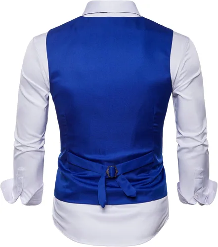 Vista 3 de AOYOG - Chaleco formal de negocios de hombres para traje o esmoquin