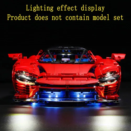 Vista 6 de GEAMENT Kit de luces LED compatible con Lego Ferrari Daytona SP3 - Juego de iluminación para modelo Technic 42143 (juego de modelos no incluidos)