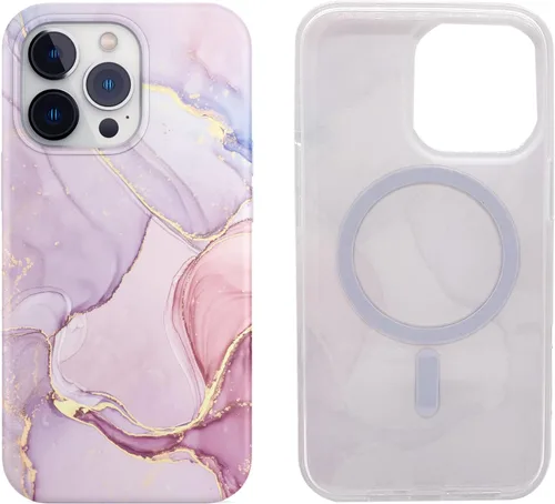 Vista 7 de Funda magnética para iPhone 13 Pro Max de 6.7 pulgadas, compatible con carga MagSafe, TPU suave, delgada, a prueba de golpes, bonita funda