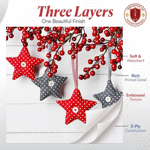 Vista 5 de AM Decor - 20 servilletas de papel de 3 capas de 3 capas para cenas de vacaciones, decoración Decoupage – 13 x 13 pulgadas (desplegada) luz de Luz