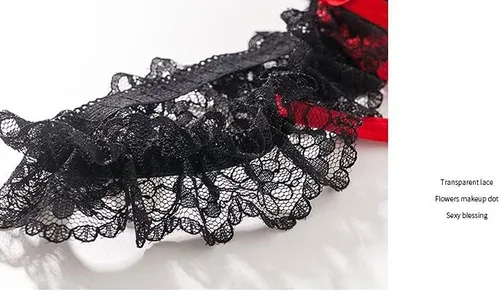 Vista 8 de Bragas sexys para mujer, tangas de encaje para mujer, tangas G con perlas y encaje
