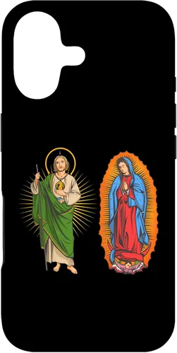 Vista 32 de Funda para iPhone 16 Virgen de Guadalupe con San Judas Tadeo