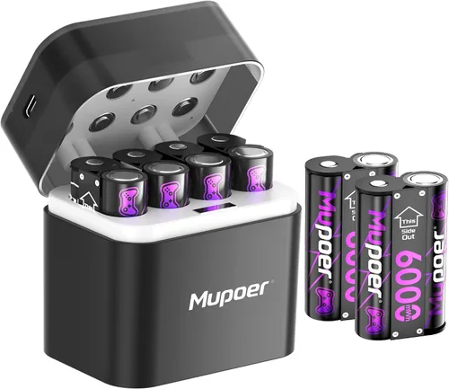 Vista 15 de Baterías AA recargables con caja, baterías de litio de 3600 mWh, AA de 1.5 V, 4 unidades, batería doble A, recargable, iones de litio de larga