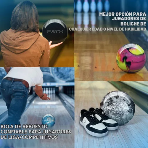 Vista 6 de Bola de boliche Pyramid Path de poliéster - Personalizable con opciones básicas de perforación - Ideal para lanzamientos de repuesto y principiantes