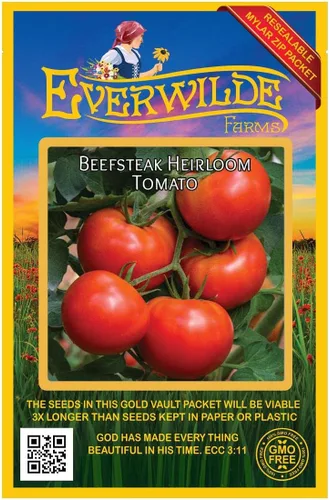 Vista 4 de Everwilde Farms - Semillas de tomate Beefsteak de 1 onza - Gold Vault