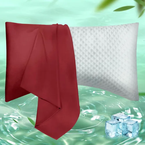 Vista 18 de Fundas de Almohada Tamaño Estándar Paquete de 2, Fundas de Almohada de Viscosa Refrescante con Cierre de Sobre, Fundas de Almohada Frescas
