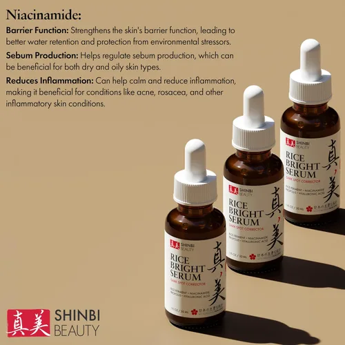 Vista 6 de Shinbi Beauty Productos japoneses para el cuidado de la piel - Suero iluminador de melasma de niacinamida para manchas oscuras, hiperpigmentación