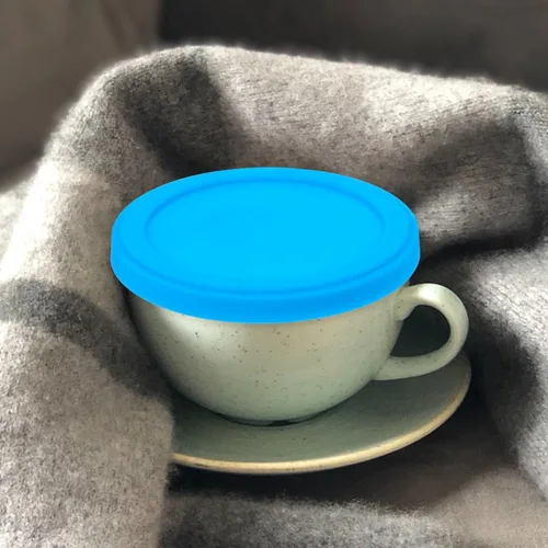 Vista 5 de PRETYZOOM 2 vasos de gel con tapas de silicona para café, resistente al calor, cubierta de tapa de taza apta para microondas