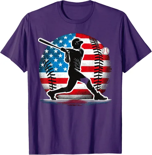 Vista 7 de Camiseta de jugador de béisbol estadounidense con bandera de Estados Unidos
