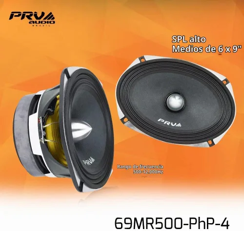 Vista 5 de PRV AUDIO Altavoz de rango medio de 6 x 9 pulgadas 69MR500-PhP-4 500 vatios de potencia de programa, 4 ohmios, bobina de voz de 1.5 pulgadas
