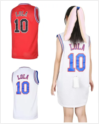 Vista 6 de Lola Jersey #10 Cosplay Movie Jerseys para fiesta de hip hop de los años 90 para hombresmujeres camiseta de baloncesto