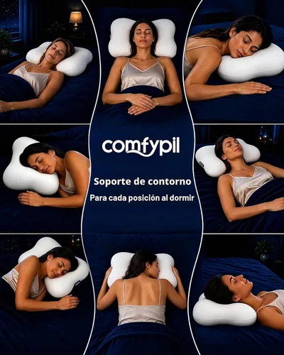 Vista 6 de Almohada cervical para dormir, almohadas de espuma viscoelástica Blanco