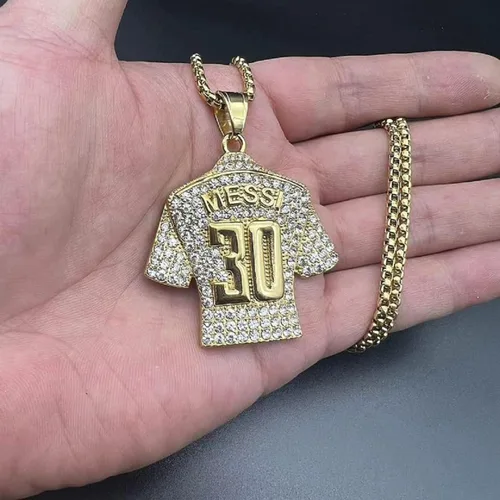 Vista 4 de Number 30 Soccer Jersey Necklace, No. 30 Jersey Necklace for Men, Hip Hop Soccer Necklace 30 Sports Lucky Number Jewelry, Punk Football Necklace