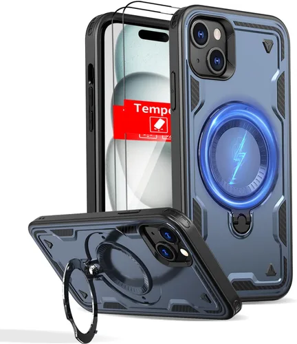 Vista 105 de Funda magnética para Google Pixel 9 Pro XL compatible con cargador inalámbrico MagSafe, para Pixel 9 Pro XL con soporte de 360° + 2 protectores