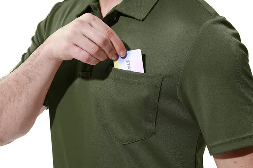 Vista 5 de Polo para hombre, de manga corta, con cuello y bolsillo