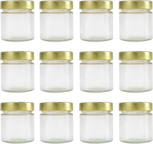 Vista 6 de Tarro de vidrio extra profundo de 8 onzas con tapas plateadas, paquete de 12, miel, mantequilla de maní, salsa para pasta, salsa picante, dulces