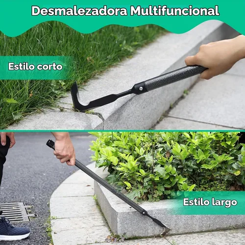 Vista 5 de Desbrozadora de grietas, herramienta manual de desmalezado de grietas de 29 pulgadas de largo, extractor de malas hierbas para tablas