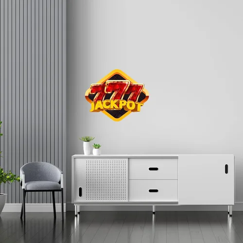 Vista 2 de Triple 777 Jackpot Sticker Calcomanía de casino para decoración del hogar, pared, ventana, coche (3 x 2.5 pulgadas)