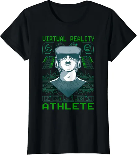 Vista 30 de Playera divertida de realidad virtual para atleta VR Gamer Negro