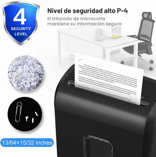 Vista 2 de Bonsaii Trituradora de papel micro cortado de 6 hojas para el hogar, alto