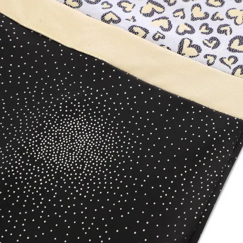 Vista 3 de Leotardo de gimnasia con shorts para niñas, sin mangas, para ciclismo, con diseño de mariposas y flores con brillo, color negro y rosado intenso