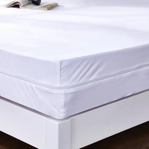 Vista 5 de Polyzip - Funda de colchón con somier, lavable a máquina, no impermeable, transpirable, con cremallera, 6 laterales
