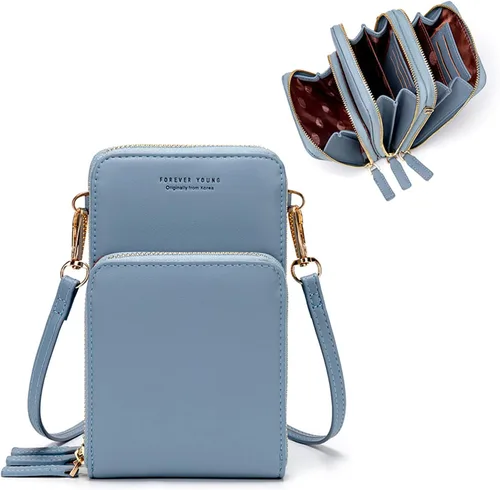 Vista 16 de Myfriday - Bolso pequeño de piel para mujer con correa de guitarra, bolso cruzado mini y bolso de hombro con 2 ranuras para tarjetas A-Negro