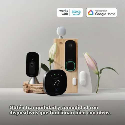 Vista 17 de ecobee Cámara de timbre inteligente con cable con suscripción Smart Security Plus de 1 año - Video HD, visión nocturna, alertas de movimiento, audio