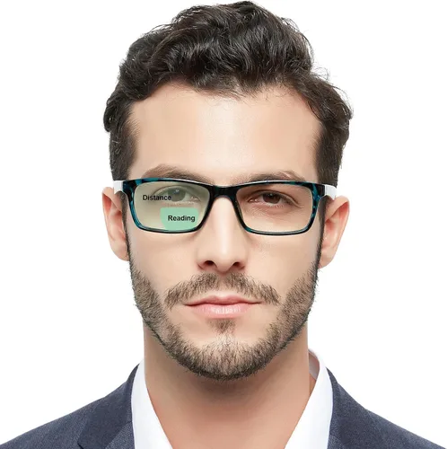 Vista 9 de OCCI CHIARI Gafas de lectura bifocales para hombres, lectores de protección ocular cuadrada de transición