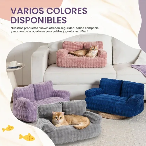 Vista 7 de Sofá cama para gatos, bonito sofá para mascotas para gatos de Púrpura (Dusty Purple)