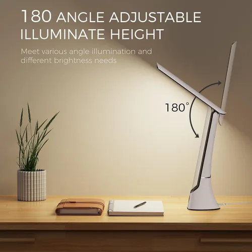 Vista 4 de Lámpara de terapia de luz, 10 000 LUX sin rayos UV, luz solar LED de espectro completo, luz de estado de ánimo con control táctil y función de luz