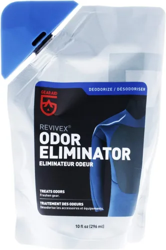 Vista 2 de GEAR AID Revivex Eliminador de olores, fórmula totalmente natural para eliminar aromas de tiendas de campaña, calzado y equipo deportivo, 1 litro