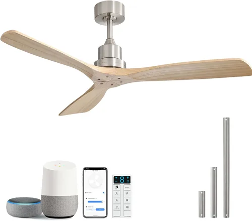 Vista 11 de Sofucor Ventiladores de Techo de 48 Pulgadas con Luces y Control Remoto - Ventilador de Techo Moderno de Montaje al Ras y Montaje con Varilla