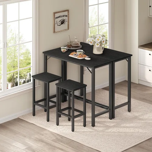Vista 2 de MAHANCRIS Mesa de Bar Estrecha, Mesa de Pub de 160 cm para Sala de Estar, Mesas de Bar con Estructura de Metal Resistente, Mesa de Bar Conectable