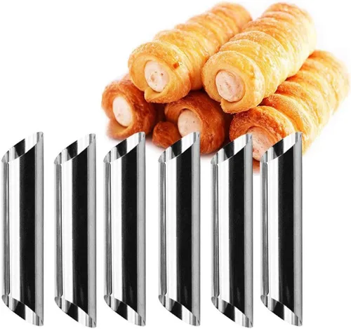Vista 4 de Moldes de cuerno de crema de acero inoxidable, 21 tubos en forma de cannoli y molde cónico