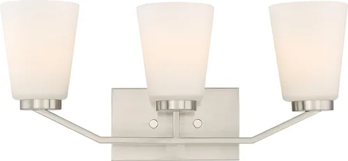 Vista 13 de Nuvo Iluminación 60/6242 - Vanidad transicional de dos luces de Nome Collection en Pwt, Nckl, B/S, Slvr. Acabado