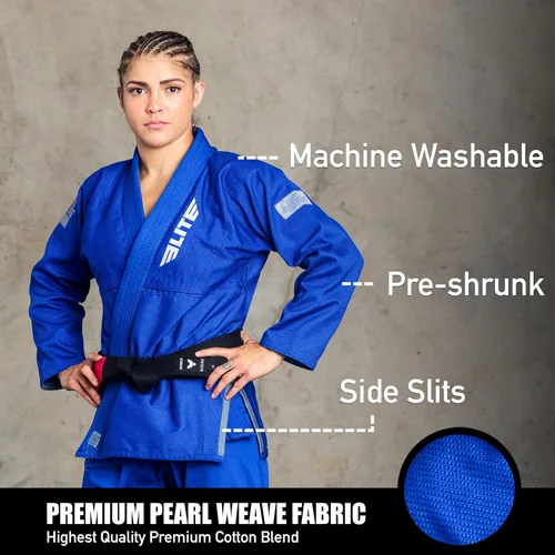 Vista 2 de Elite Sports Ultra ligero BJJ GI para mujer - IBJJF Jiu-Jitsu GI para niñas y mujeres (consulte la guía especial de tallas)