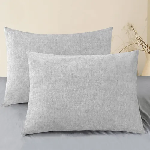 Vista 94 de CaliTime - Paquete de 2 fundas de almohada acogedoras para sofá, decoración del hogar, felpilla suave teñida sólida, 16 x 16 pulgadas, marrón Marrón