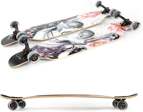 Vista 2 de Longborads completos de 42 pulgadas con caída a través de la cubierta cóncava de crucero profesional Longboards