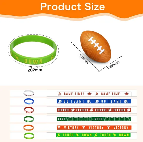 Vista 2 de Sumind 24 pulseras de silicona para fiestas de fútbol
