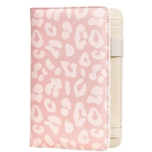 Vista 14 de Libro de mesero, libro de mezclilla para Watiress con cara sonriente esponjosa, bordado de felpa con diseño de flor de dólar
