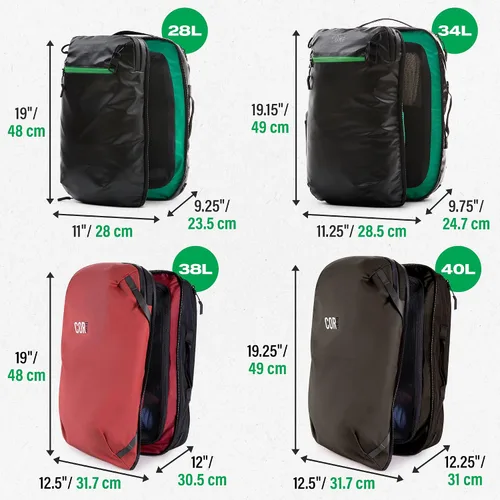 Vista 4 de COR Surf Mochila de viaje de mano Island Hopper 2.0 Mochila ultraligera aprobada para artículos personales 28L Negro Edición impermeable