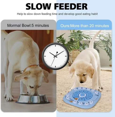 Vista 5 de XIGOU Juguetes de rompecabezas para perros, dispensadores de golosinas para entrenamiento de coeficiente intelectual y estimulación cerebral Nivel