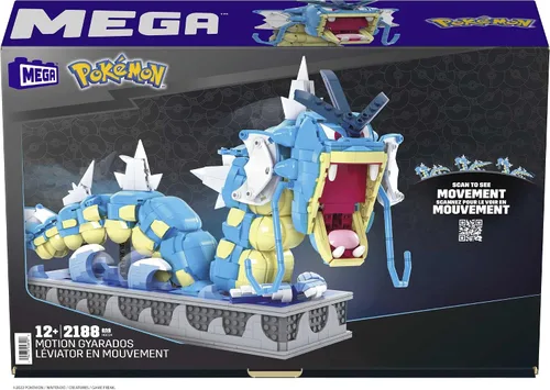 Vista 7 de MEGA Pokémon Set de Juguetes de Construcción, Gyarados en Movimiento con 2186 Piezas, Boca y Cola en Movimiento, para Niños o Adultos Coleccionables