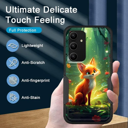 Vista 119 de Funda para Galaxy A14 5G, resistente de doble capa híbrida de policarbonato duro, goma suave, a prueba de golpes, funda protectora resistente