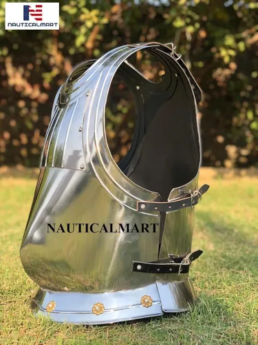 Vista 3 de Peto medieval guerrero pechuga acero personalizado acabado plata