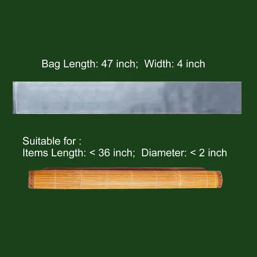 Vista 3 de Fundas de plástico extra largas de 4 x 47 pulgadas (20 unidades), bolsas para pósteres estrechas, bolsas de plástico para planos, tubo impermeable