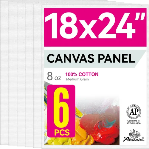 Vista 18 de PHOENIX Paneles de Lienzo Pequeños para Pintura de 3x5 Pulgadas, Paquete de Valor de 12 Unidades - 8 Oz Triple Imprimado 100% Algodón Libre de Ácido